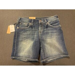 New Silver Suki Mid Rise‎ Well Defined Curve Jean Shorts Size 28 L 4 1/2